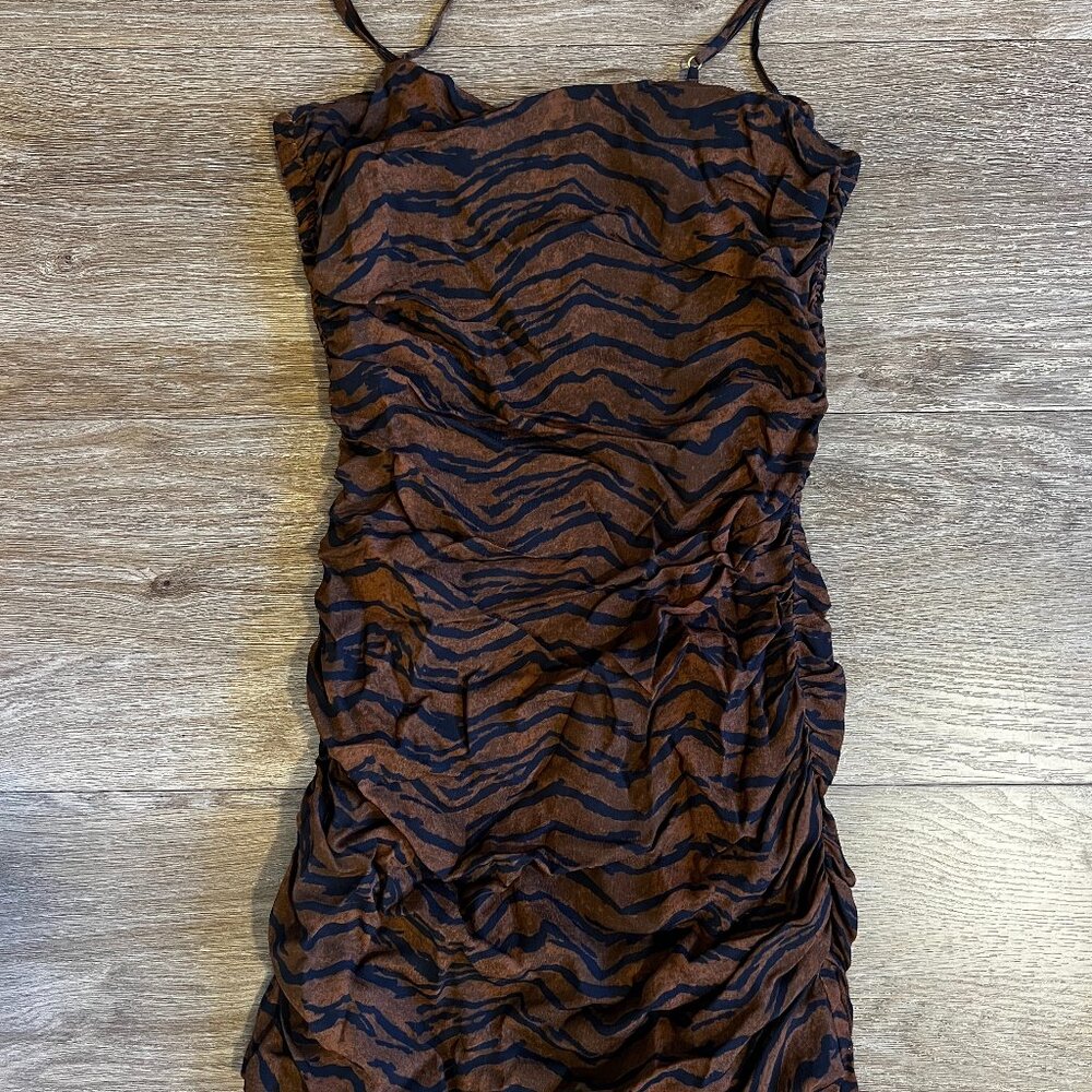 WeWoreWhat Animalprint Ruched Minidress
